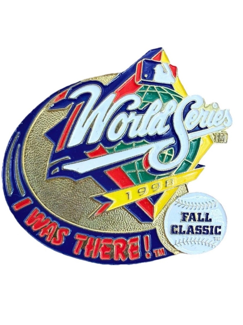 World Series 1998 Lapel Pin Vintage Baseball MLB Padres Yankees Souvenir Badge